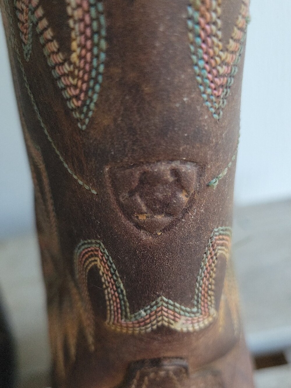 Ariat Brown Leather Cowboy Boots with Pink Lining 10B - Picture 11 of 12